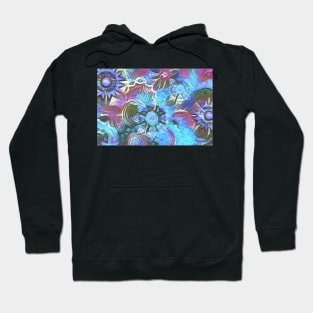 Blue floral pattern Hoodie